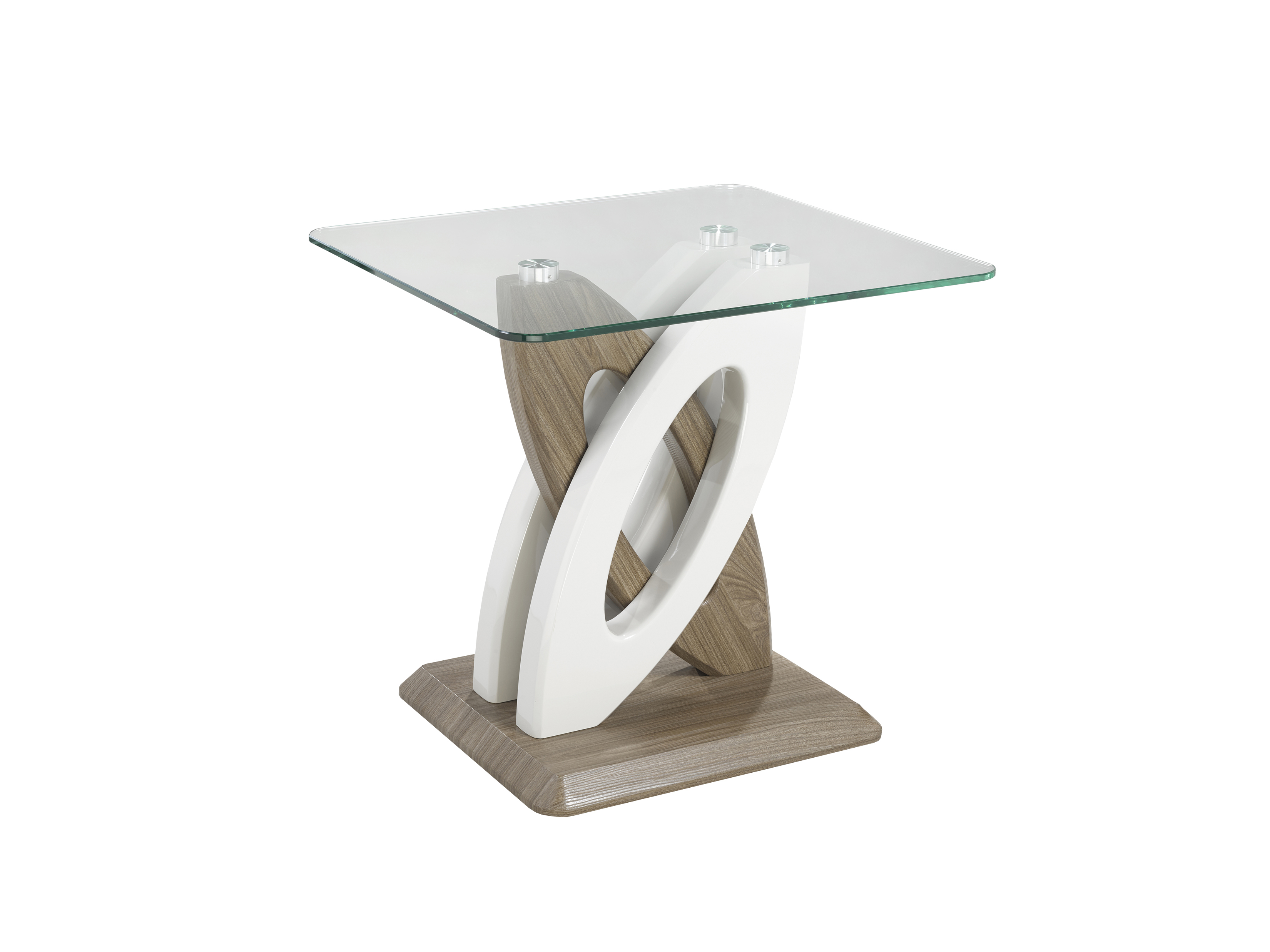 END TABLE - WHITE/WALNUT