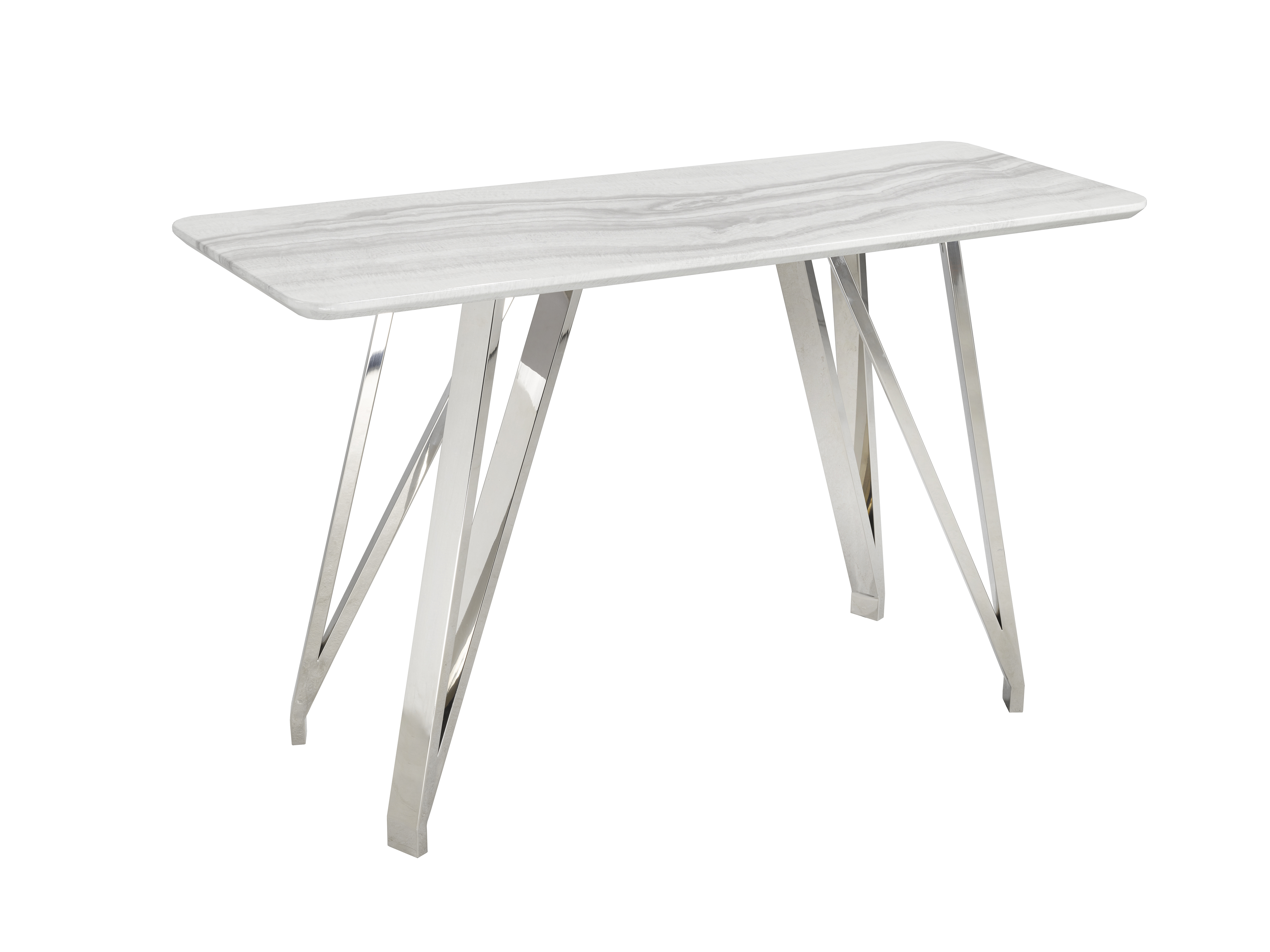 SOFA TABLE - WHITE/SILVER