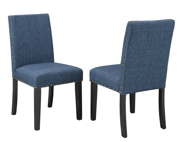 DINING CHAIR, SET OF 2 - BLUE (OPEN BOX)