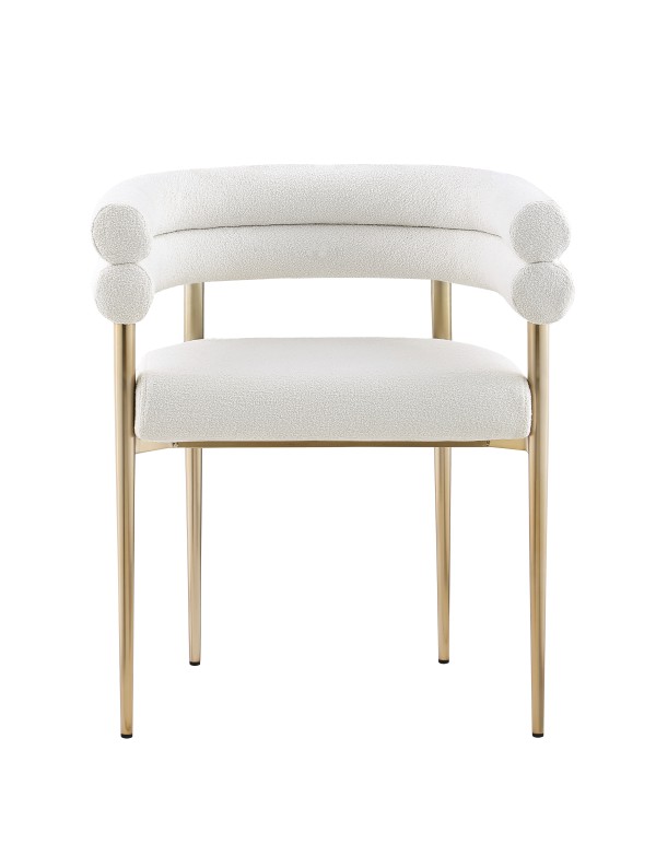 DINING CHAIR, SET OF 2, CREAM/GOLD