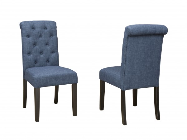 TINGA SIDE CHAIR  W/BLUE FABRIC (DINING CHAIR SET OF 2 )