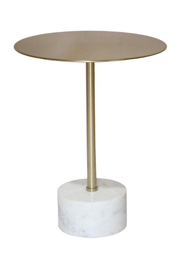 ACCENT TABLE - WHITE/GOLD