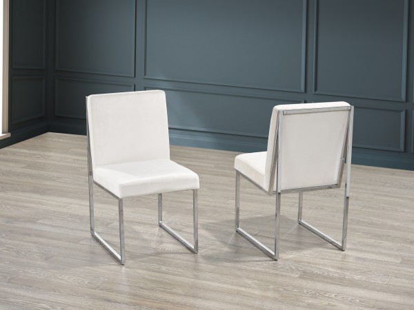DINING CHAIR, SET OF 2 - WHITE