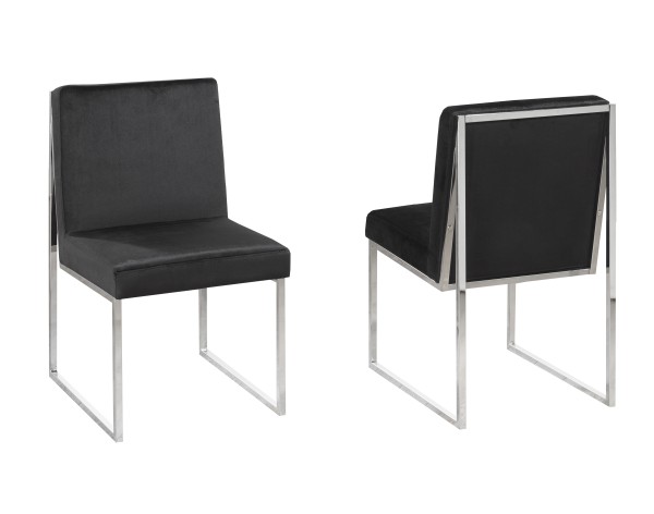DINING CHAIR, SET OF 2 - BLACK