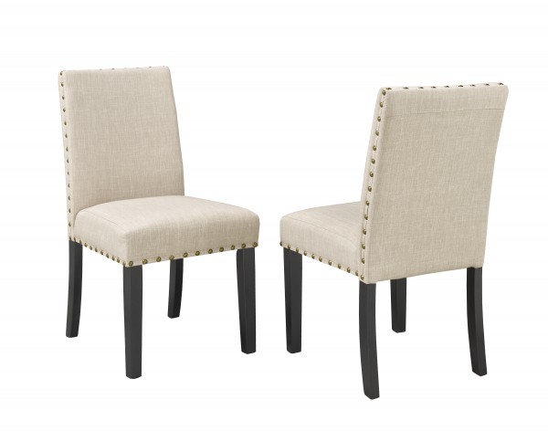 AVERY SIDE CHAIR W/BEIGE FABRIC (DINING CHAIR SET OF 2 )