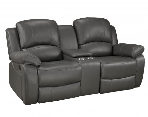 RECLINER LOVESEAT WITH CONSOLE- GREY