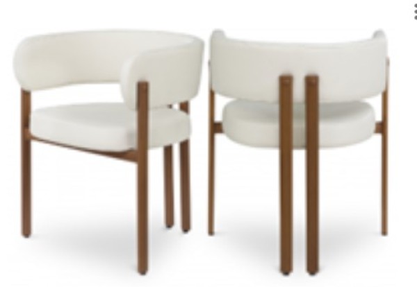 DINING CHAIR, SET OF 2 - CREAM 