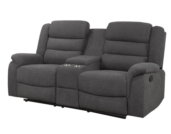 RECLINER LOVE SEAT WITH CONSOLE, GREY 