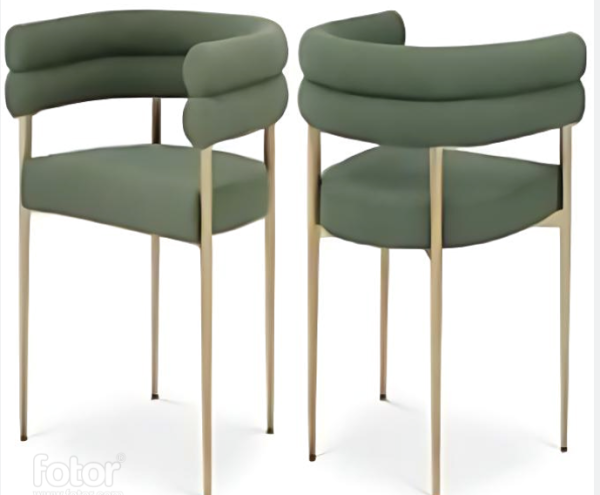 DINING CHAIR, SET OF 2, GREEN/GOLD