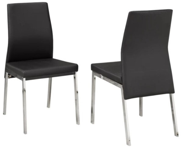 AMBER BLACK PU DINING CHAIR (DINING CHAIR SET OF 2 )