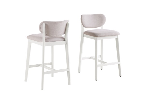 COUNTER STOOL, SET OF 2 - CREAM 