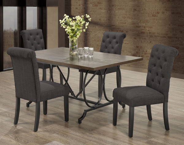 5-PIECE DINING SET - GREY     