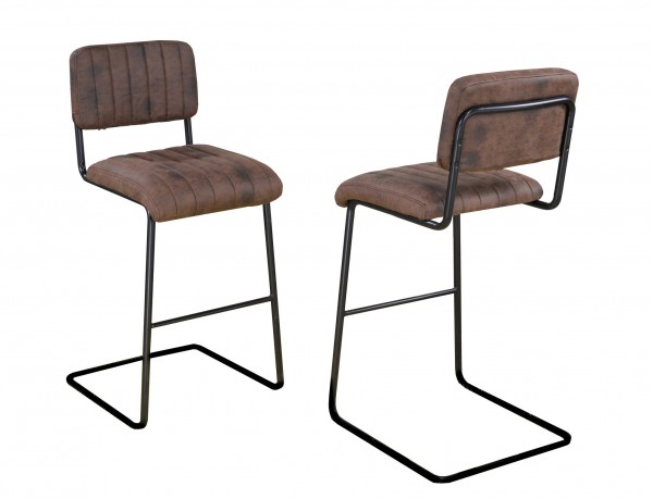 COUNTER STOOL SET OF 2, BROWN