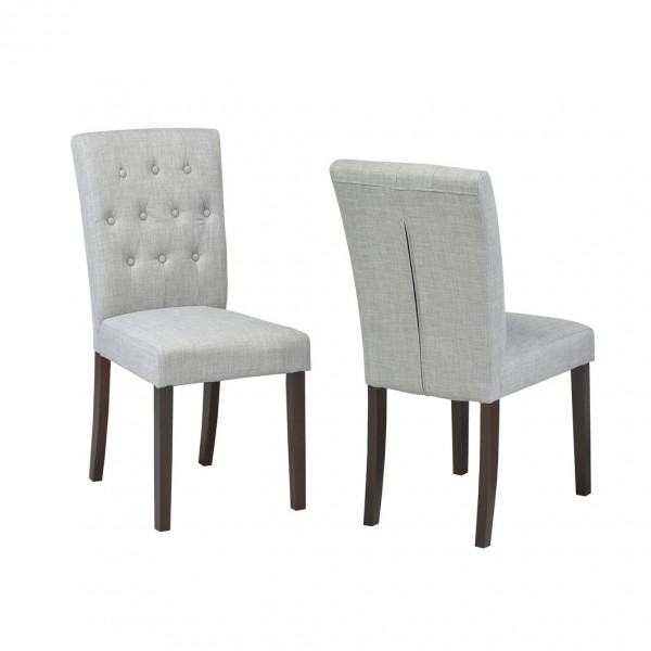 GREY FABRIC CHAIR (DINING CHAIR SET OF 2 )