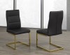 DINING CHAIR, SET OF 2 - BLACK/GOLD