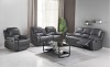 RECLINER SOFA WITH DROPDOWN TRAY- GREY