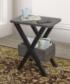 CHAIRSIDE TABLE- GREY/ BLACK