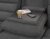 RECLINER SOFA WITH DROP-DOWN TRAY, GREY