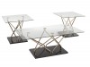 3-PIECE COFFEE TABLE SET - BLACK/ROSE GOLD