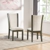 DINING CHAIR, SET OF 2 - GREY/BEIGE